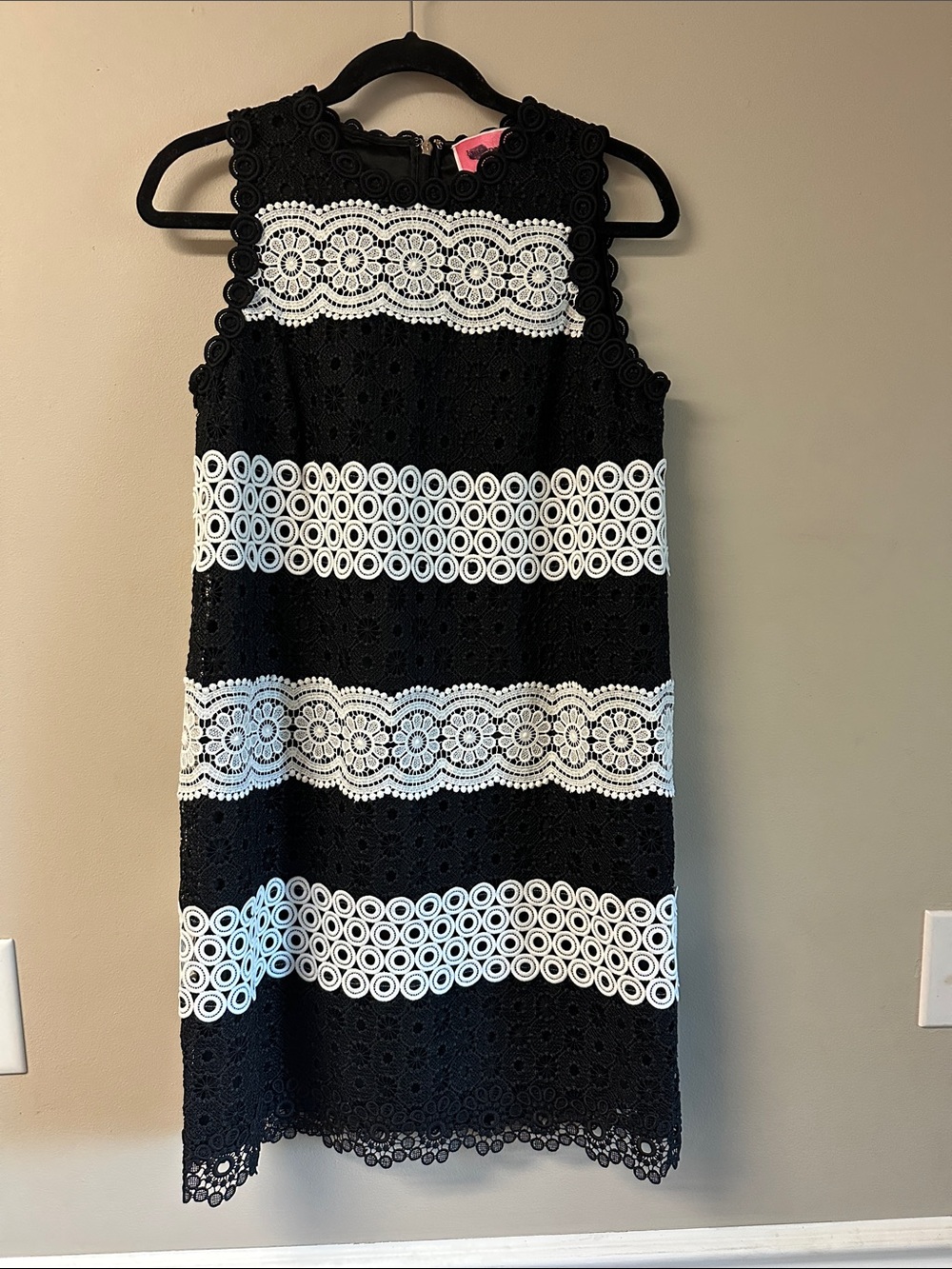 Kate Spade New York Black White Lace Shift Dress Size 2 NWOT